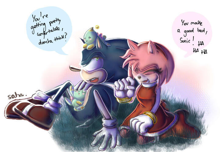 (EX) Chibi's complex shading- Sonic and Amy (Sonic The Hedgehog from Sega)