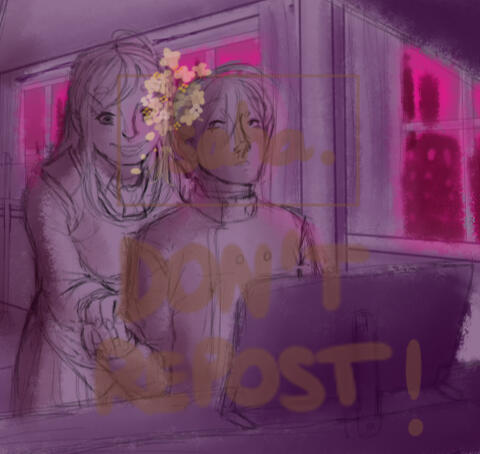 (EX) Colored Sketch - Kaede and Shuichi (DanganronpaV3)